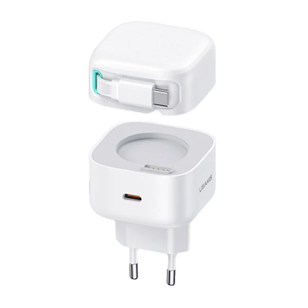 USAMS Laidinis įkroviklis 1xUSB-C su suvyniojamu kabeliu USB-C Retractable PD+QC 35W Gan Fast Charging baltos spalvos XMF Series CC202TC02 (US-CC202) aprašymas - Prekės nuotrauka USAMS Laidinis įkroviklis 1xUSB-C su suvyniojamu kabeliu USB-C Retractable PD+QC 35W Gan Fast Charging baltos spalvos XMF Series CC202TC02 (US-CC202) aprašymas - Prekės nuotrauka