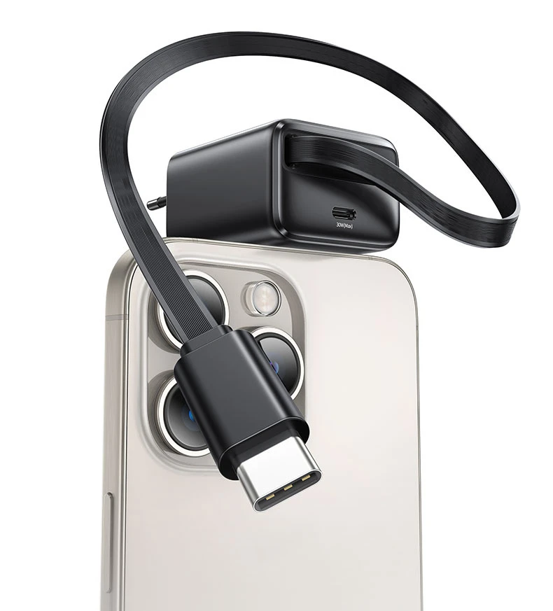 USAMS Laidinis įkroviklis 1xUSB-C su suvyniojamu kabeliu USB-C Retractable PD+QC 30W Gan Fast Charging juodos spalvos YC Series CC241TC01 (US-CC241) aprašymas - Prekės nuotrauka USAMS Laidinis įkroviklis 1xUSB-C su suvyniojamu kabeliu USB-C Retractable PD+QC 30W Gan Fast Charging juodos spalvos YC Series CC241TC01 (US-CC241) aprašymas - Prekės nuotrauka
