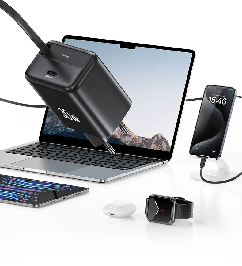 USAMS Laidinis įkroviklis 1xUSB-C su suvyniojamu kabeliu USB-C Retractable PD+QC 30W Gan Fast Charging baltos spalvos YC Series CC241TC02 (US-CC241) aprašymas - Prekės nuotrauka USAMS Laidinis įkroviklis 1xUSB-C su suvyniojamu kabeliu USB-C Retractable PD+QC 30W Gan Fast Charging baltos spalvos YC Series CC241TC02 (US-CC241) aprašymas - Prekės nuotrauka