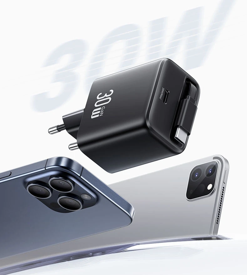 USAMS Laidinis įkroviklis 1xUSB-C su suvyniojamu kabeliu USB-C Retractable PD+QC 30W Gan Fast Charging baltos spalvos YC Series CC241TC02 (US-CC241) aprašymas - Prekės nuotrauka USAMS Laidinis įkroviklis 1xUSB-C su suvyniojamu kabeliu USB-C Retractable PD+QC 30W Gan Fast Charging baltos spalvos YC Series CC241TC02 (US-CC241) aprašymas - Prekės nuotrauka