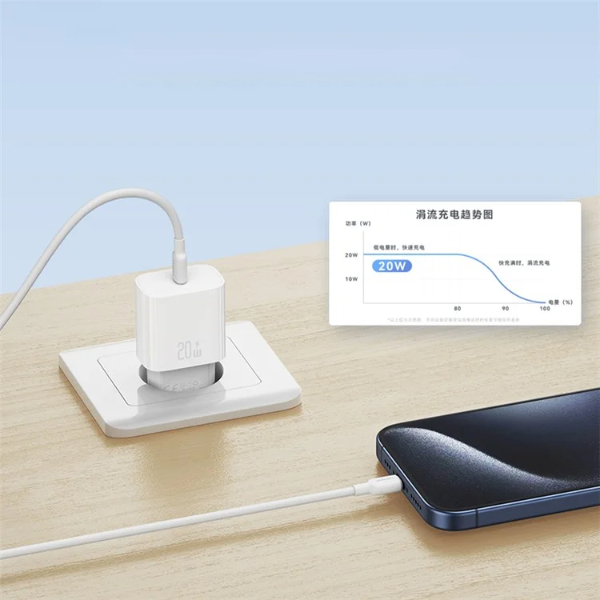 USAMS laidinis įkroviklis. 1xUSB-C T65 PD20W PD greitasis įkrovimas US-CC226 + USB-C/Lightning kabelis US-SJ712 30W aprašymas - Prekės nuotrauka