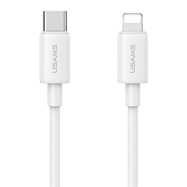 USAMS laidinis įkroviklis. 1xUSB-C T65 PD20W PD greitasis įkrovimas US-CC226 + USB-C/Lightning kabelis US-SJ712 30W aprašymas - Prekės nuotrauka