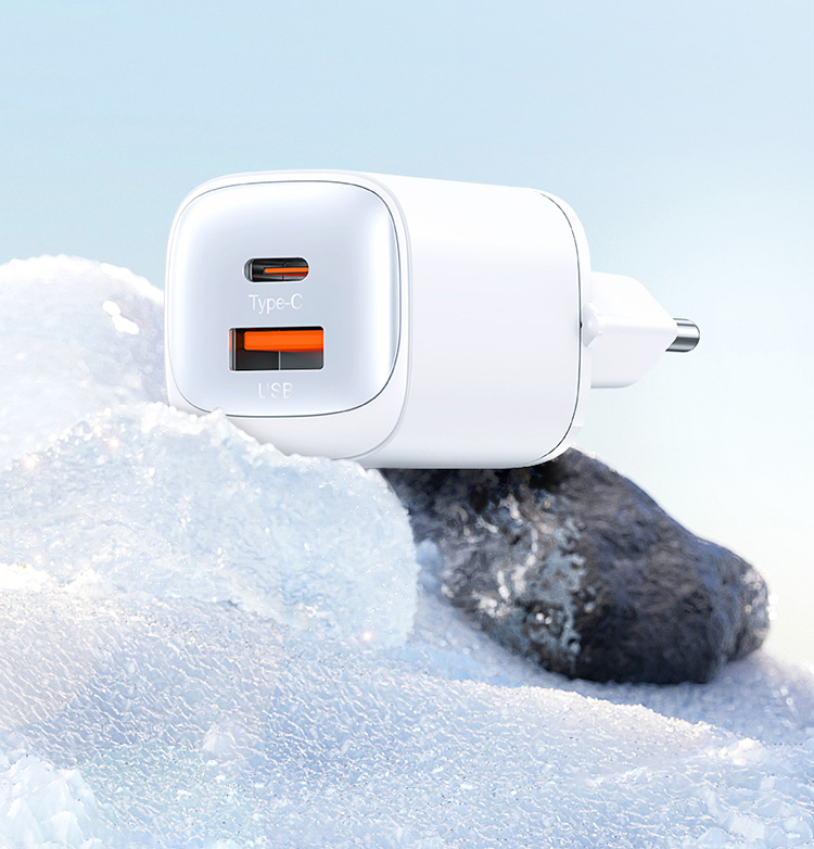 USAMS laidinis įkroviklis CC254 30W GaN USB-C/USB-A greitasis įkroviklis HC Series, juodos spalvos CC254TC01 aprašymas - Prekės nuotrauka