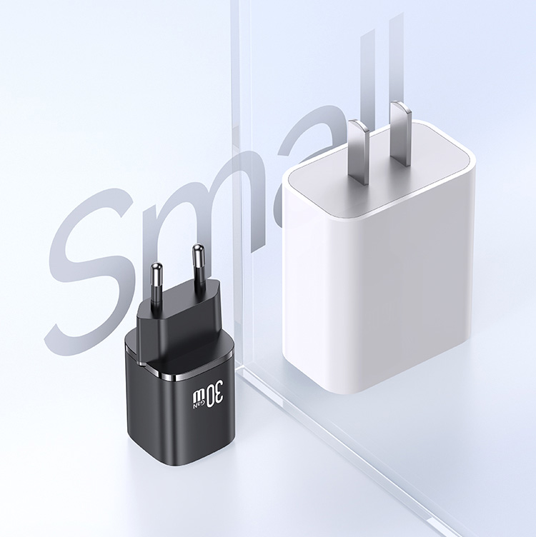 USAMS laidinis įkroviklis CC254 30W GaN USB-C/USB-A greitasis įkroviklis HC Series, juodos spalvos CC254TC01 aprašymas - Prekės nuotrauka