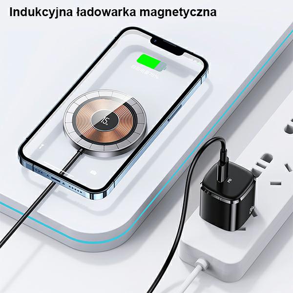 USAMS magnetinis belaidis įkroviklis 15W aliuminis juodos spalvos CD183CDX01 aprašymas - Prekės nuotrauka