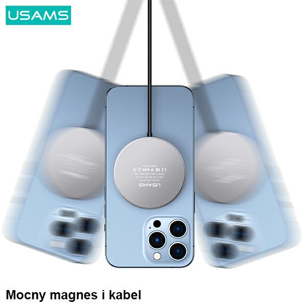 USAMS magnetinis belaidis įkroviklis 15W aliuminis juodos spalvos CD183CDX01 aprašymas - Prekės nuotrauka