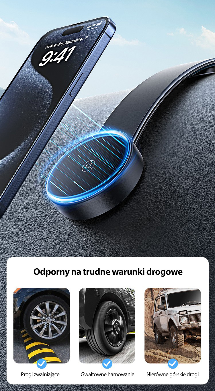 USAMS magnetinis universalus automobilinis laikiklis US-ZJ079 juodos spalvos ZJ79ZJ01 aprašymas - Prekės nuotrauka