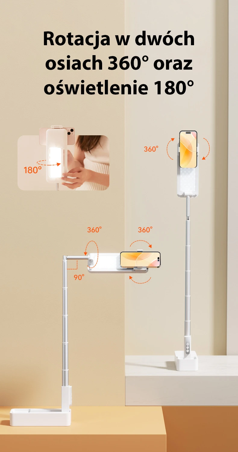 USAMS multifunkcinis telefono laikiklis su LED lempa baltos spalvos ZB26501 (US-ZB265) aprašymas - Prekės nuotrauka USAMS multifunkcinis telefono laikiklis su LED lempa baltos spalvos ZB26501 (US-ZB265) aprašymas - Prekės nuotrauka