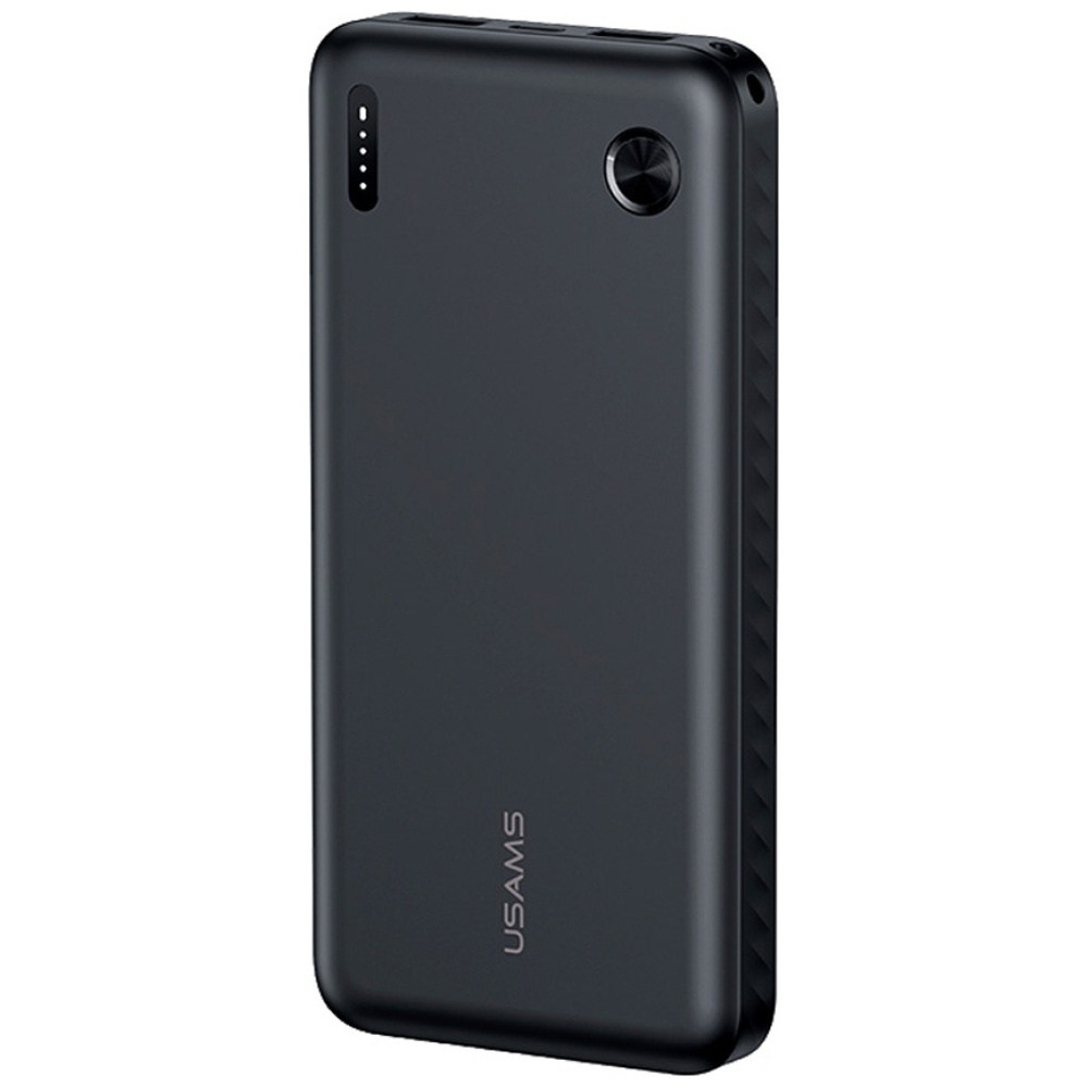 USAMS PB83 išorinė baterija 2xUSB-A 1xUSB-C 10000mAh juoda aprašymas - Prekės nuotrauka