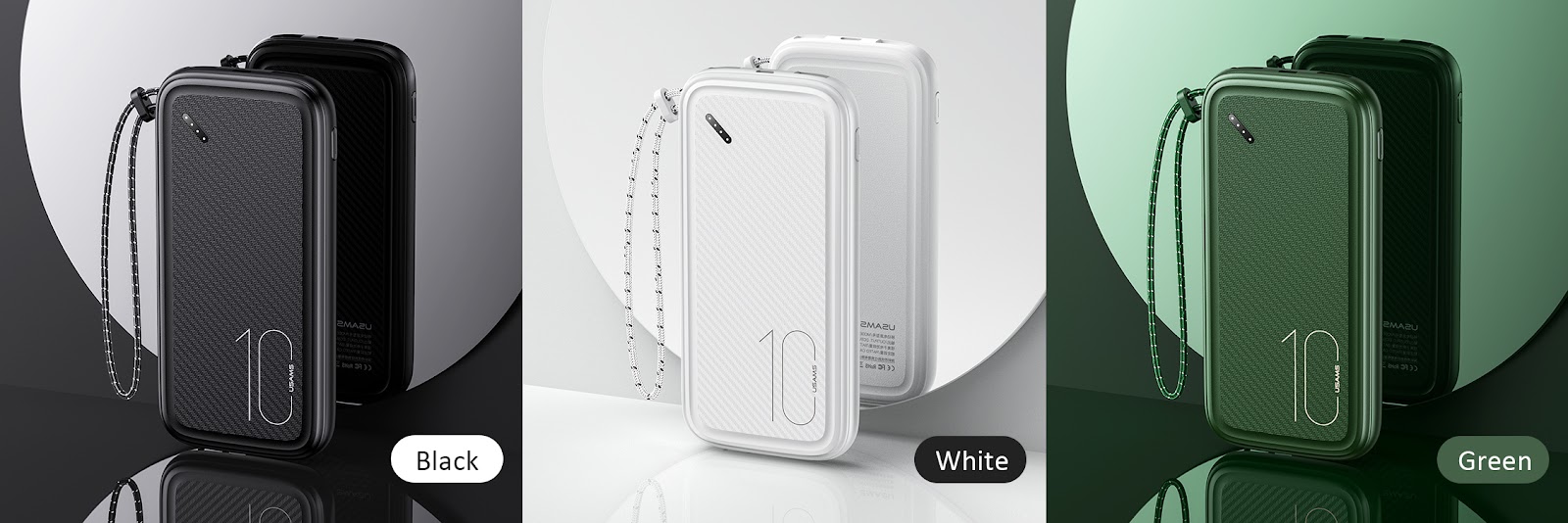 USAMS POWERBANK CD150 WITH BELT 10000MAH Baltas aprašymas - Prekės nuotrauka