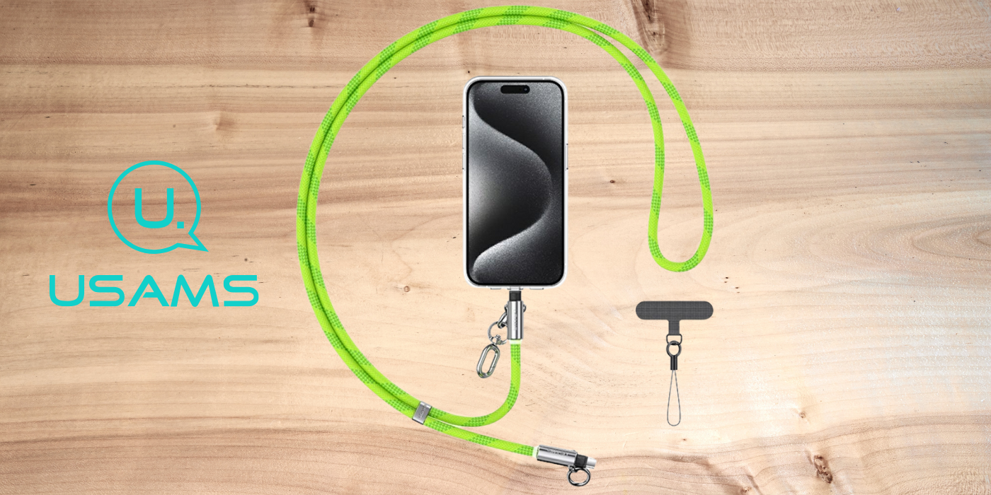 Usams SJ746 30W USB-C į Lightning 1.2m Žalias Charging Kabelis Lanyard aprašymas - Prekės nuotrauka