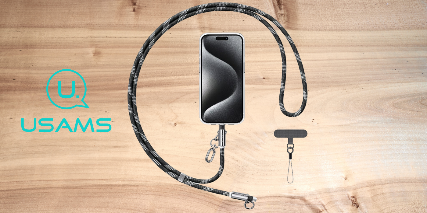 Usams SJ746 30W USB-C į Lightning 1.2m juodos spalvos Phone Lanyard with Charging Kabelis aprašymas - Prekės nuotrauka