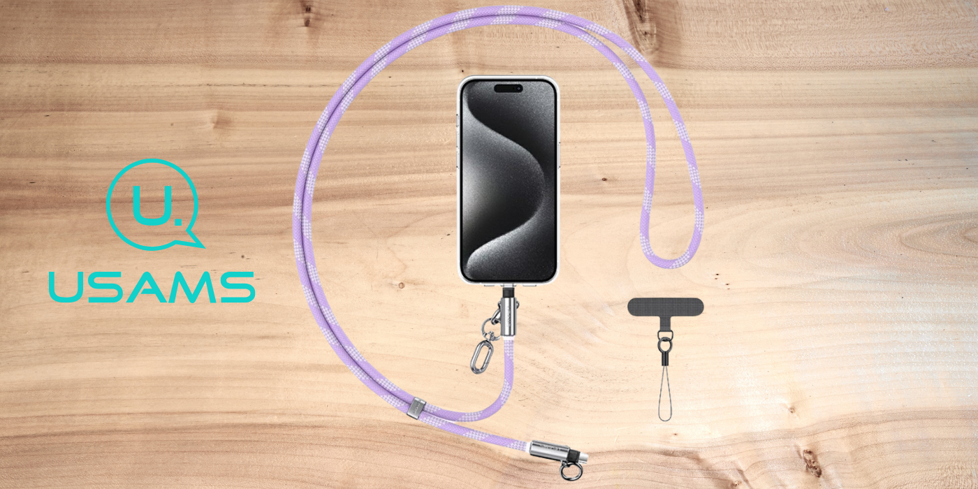 Usams SJ746 30W USB-C į Lightning 1.2m Violetinė Phone Lanyard with Charging Kabelis aprašymas - Prekės nuotrauka