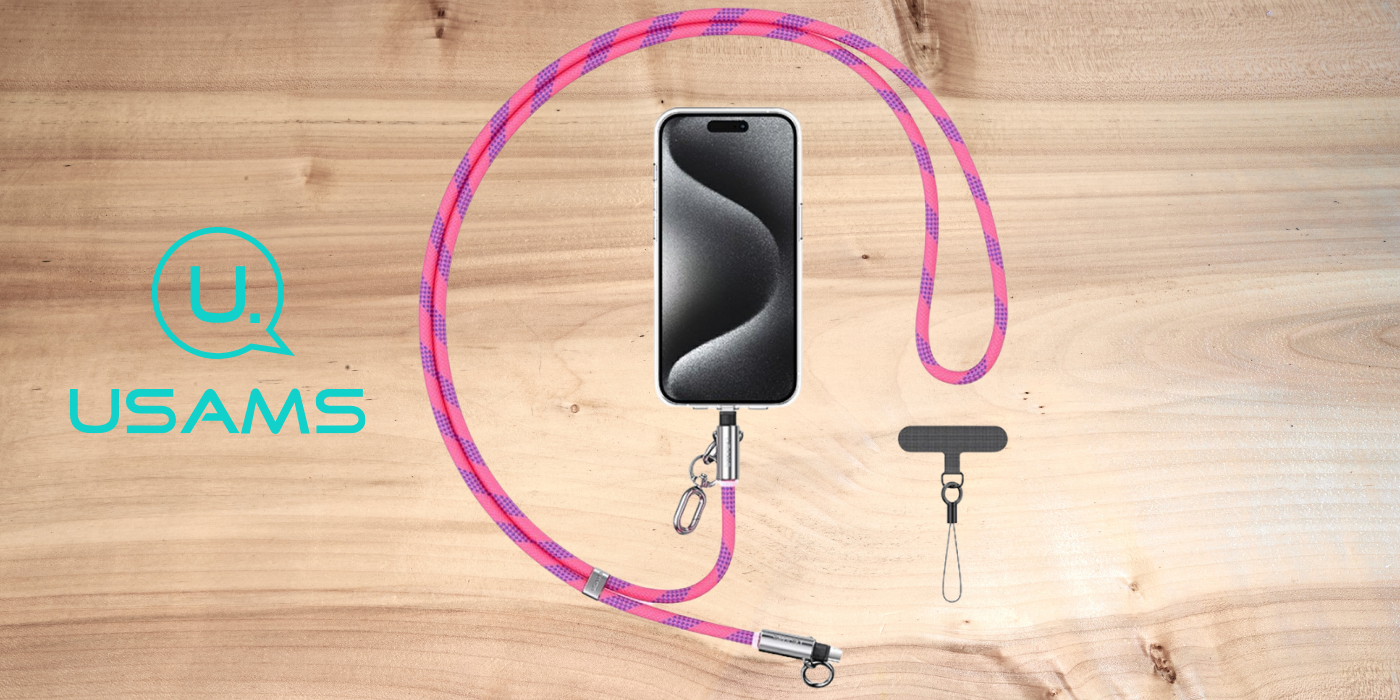 Usams SJ746 30W USB-C į Lightning 1.2m rožinis telefono dirželis su įkrovimo laidu aprašymas - Prekės nuotrauka