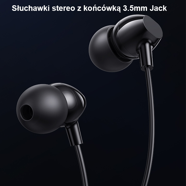 USAMS stereo ausinės EP-47 3.5mm juodos spalvos 1.2m HSEP4701 (US-SJ594) aprašymas - Prekės nuotrauka