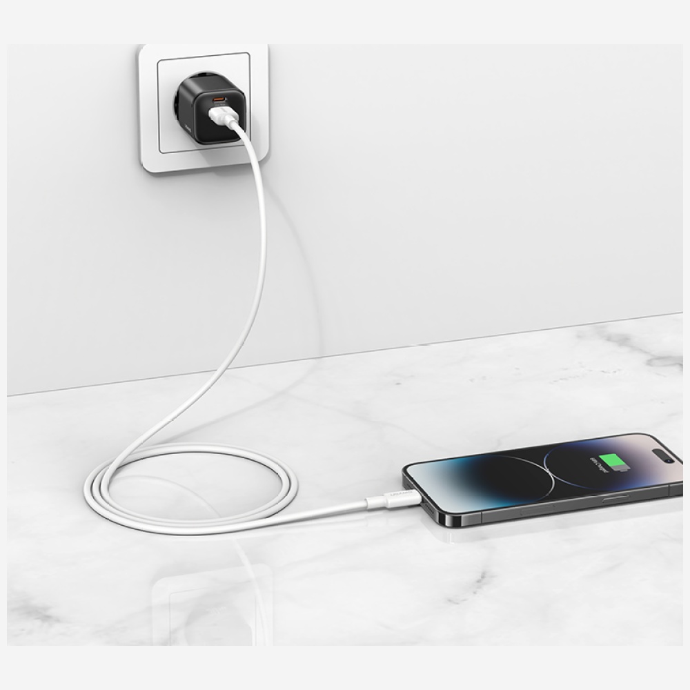 USAMS U90 kabelis 2.4A USB-A į Lightning baltos spalvos aprašymas - Prekės nuotrauka USAMS U90 kabelis 2.4A USB-A į Lightning baltos spalvos aprašymas - Prekės nuotrauka