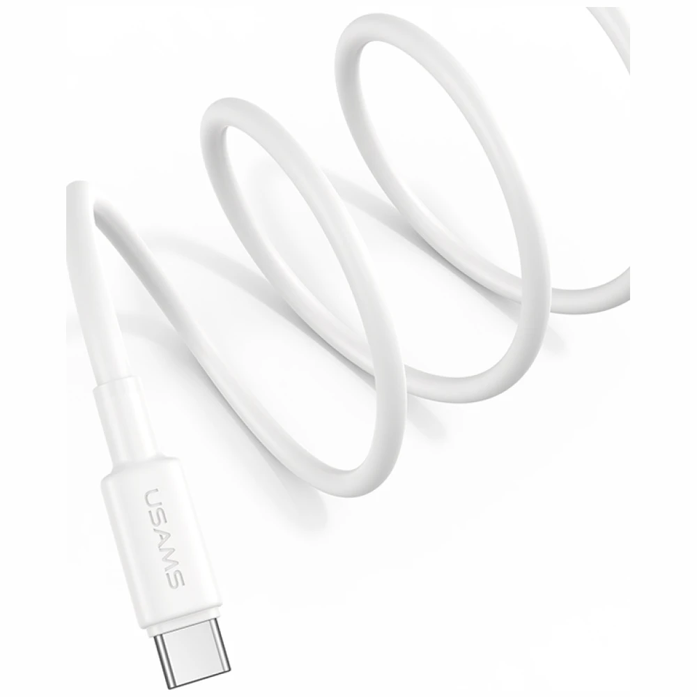 USAMS U90 kabelis 3A USB-A į USB-C baltos spalvos aprašymas - Prekės nuotrauka