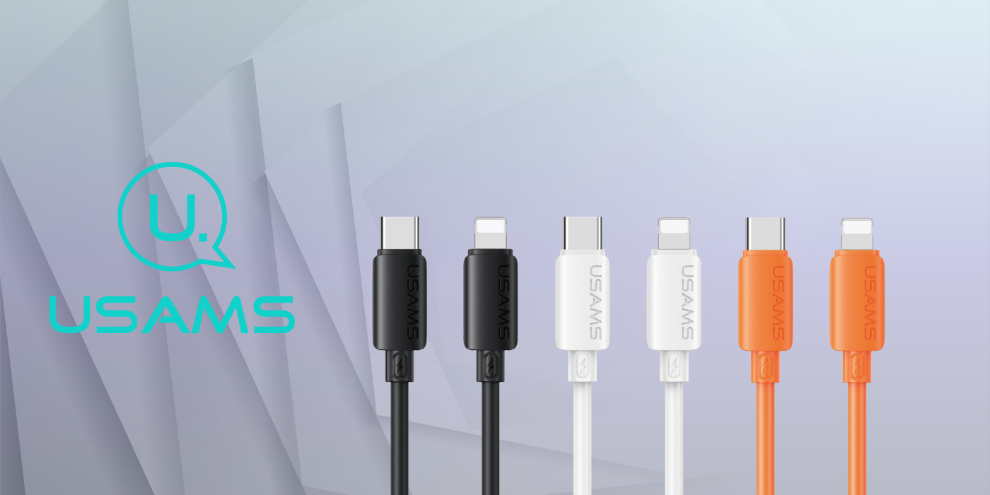 USAMS U98 30W 3A silikoninis greito įkrovimo laidas USB-C į Lightning, juodos spalvos aprašymas - Prekės nuotrauka