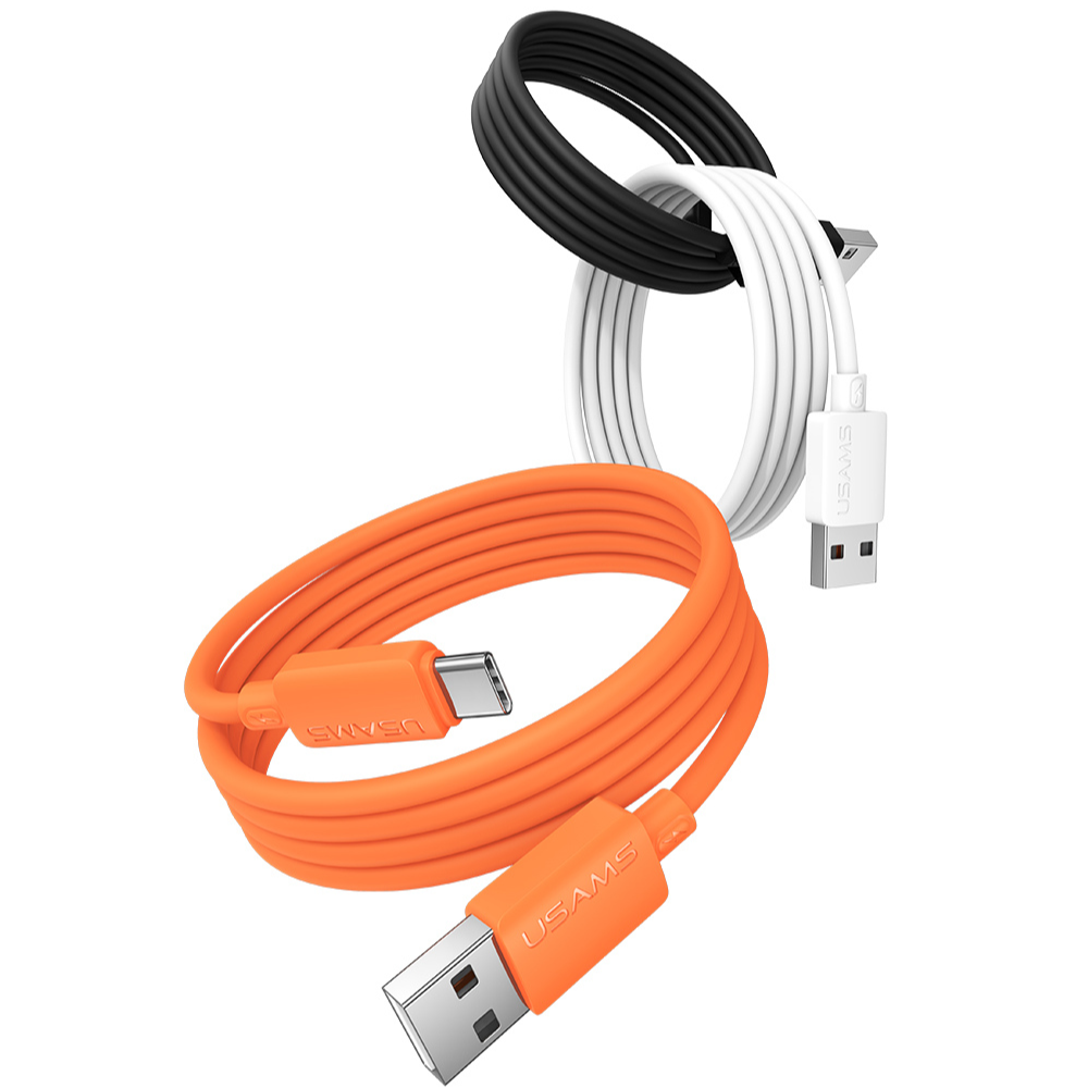 USAMS U98 3A silikoninis greito įkrovimo USB-C kabelis, juodos spalvos aprašymas - Prekės nuotrauka