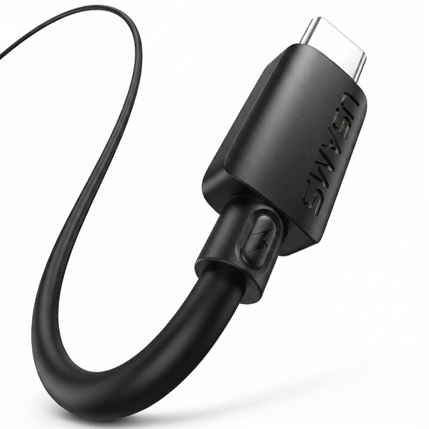 USAMS U98 3A silikoninis greito įkrovimo USB-C kabelis, juodos spalvos aprašymas - Prekės nuotrauka