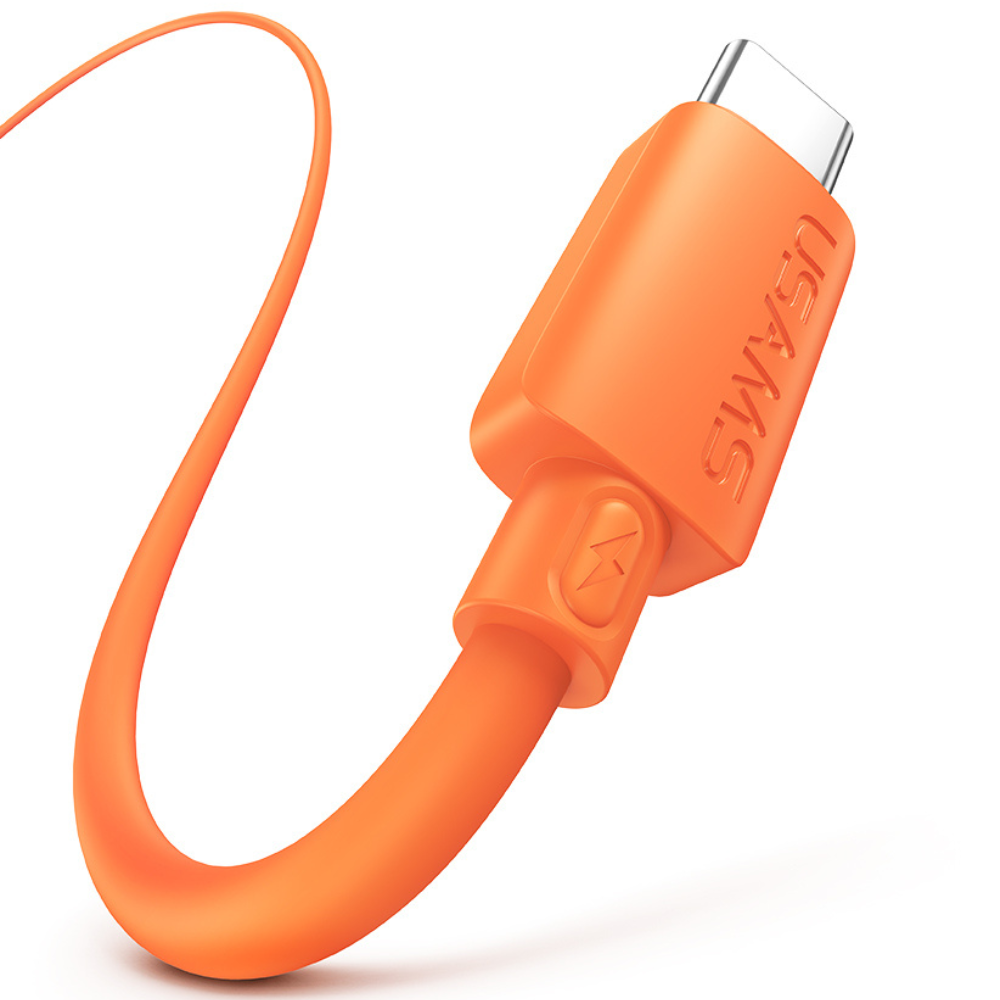 USAMS U98 3A silikoninis greitojo įkrovimo USB-C laidas, oranžinės spalvos aprašymas - Prekės nuotrauka