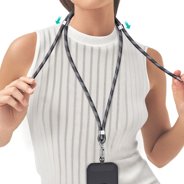 USAMS Universal phone lanyard 1.6mbaltos spalvos ZB316GS02 (US-ZB316) aprašymas - Prekės nuotrauka