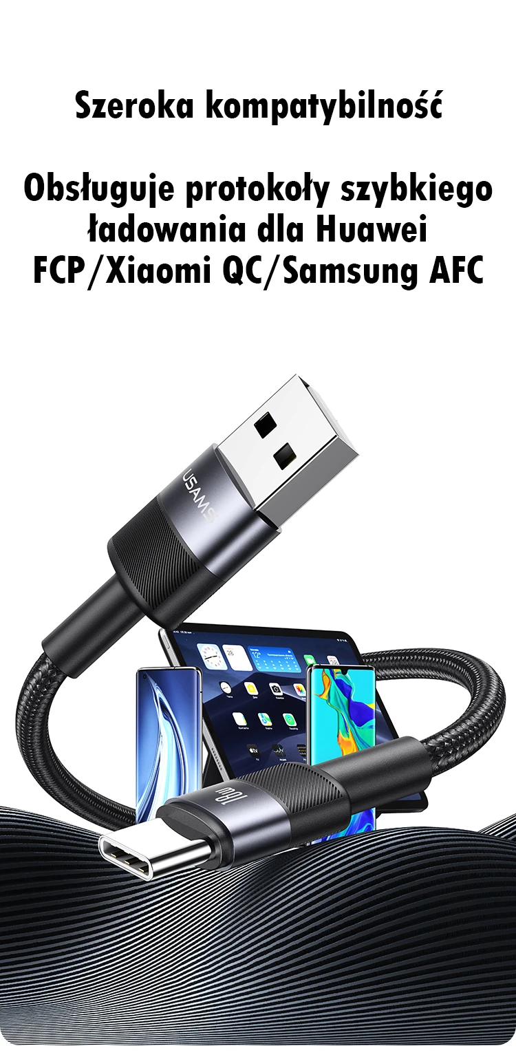 USAMS USB-A į USB-C kabelis 3A 1.2m aliuminio lydinio duomenų kabelis SY serijos SJ718USB01 (US-SJ718) aprašymas - Prekės nuotrauka USAMS USB-A į USB-C kabelis 3A 1.2m aliuminio lydinio duomenų kabelis SY serijos SJ718USB01 (US-SJ718) aprašymas - Prekės nuotrauka