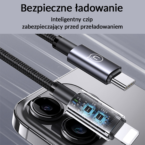 USAMS USB-C į Lightning kabelis 30W 1.2m greitas įkrovimas plieno/tamsiai pilkas SJ662USB01 (US-SJ662) aprašymas - Prekės nuotrauka