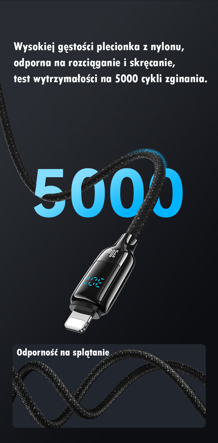 USAMS USB-C į Lightning Kabelis 30W 1.2m Digital Ekranas Zinc Alloy Fast Charging Data Kabelis HX Seri aprašymas - Prekės nuotrauka USAMS USB-C į Lightning Kabelis 30W 1.2m Digital Ekranas Zinc Alloy Fast Charging Data Kabelis HX Seri aprašymas - Prekės nuotrauka