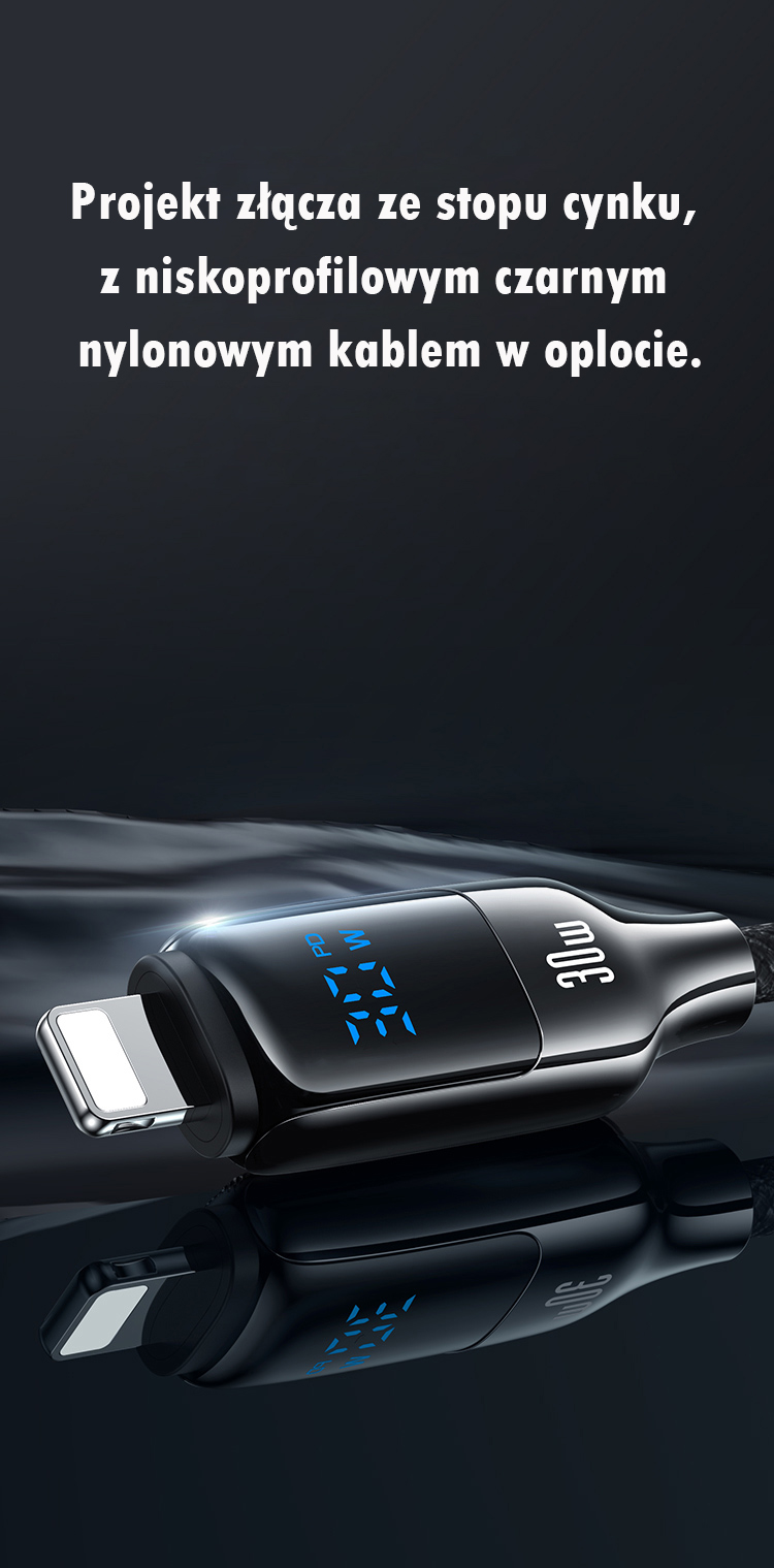 USAMS USB-C į Lightning Kabelis 30W 1.2m Digital Ekranas Zinc Alloy Fast Charging Data Kabelis HX Seri aprašymas - Prekės nuotrauka USAMS USB-C į Lightning Kabelis 30W 1.2m Digital Ekranas Zinc Alloy Fast Charging Data Kabelis HX Seri aprašymas - Prekės nuotrauka