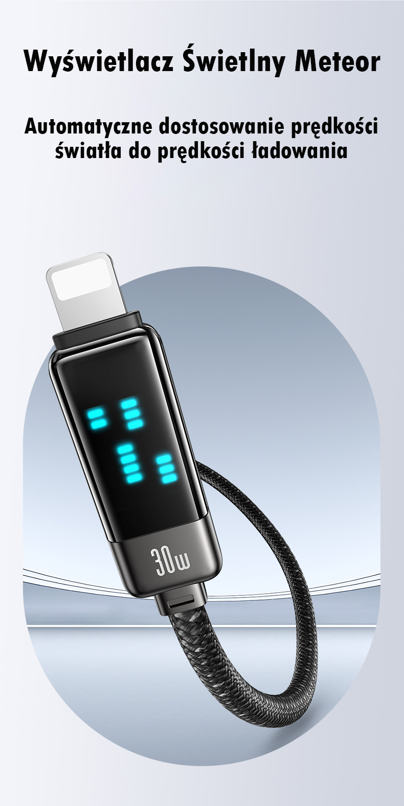 USAMS USB-C į Lightning Kabelis 30W 1.2m Zinc Alloy Fast Charging Data Kabelis Meteor Series SJ743USB0 aprašymas - Prekės nuotrauka