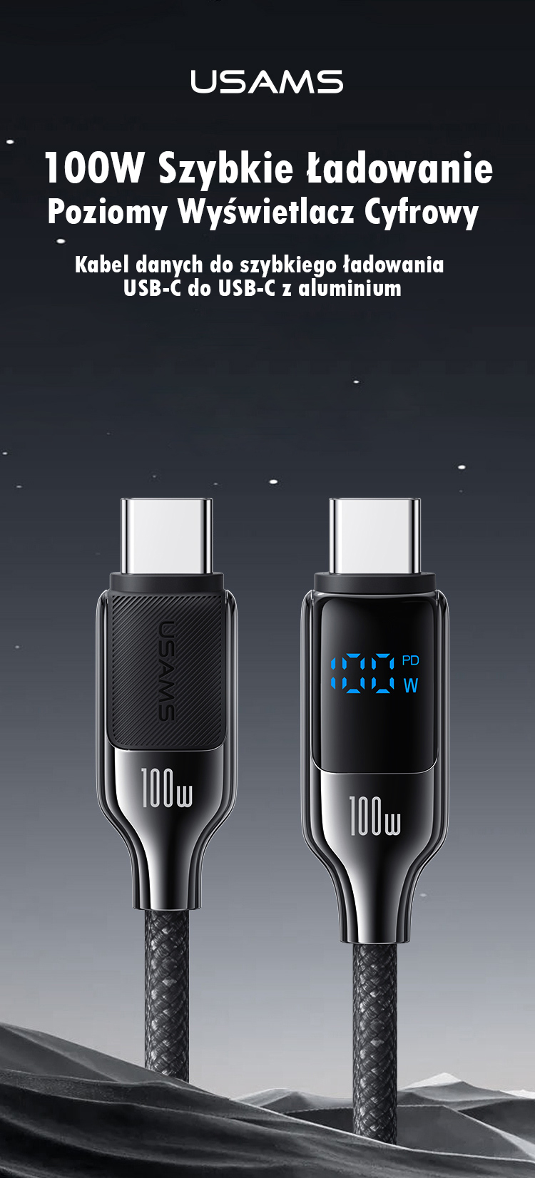 USAMS USB-C į USB-C Kabelis 100W 1.2m Digital Ekranas Zinc Alloy Fast Charging Data Kabelis HX Seri aprašymas - Prekės nuotrauka USAMS USB-C į USB-C Kabelis 100W 1.2m Digital Ekranas Zinc Alloy Fast Charging Data Kabelis HX Seri aprašymas - Prekės nuotrauka