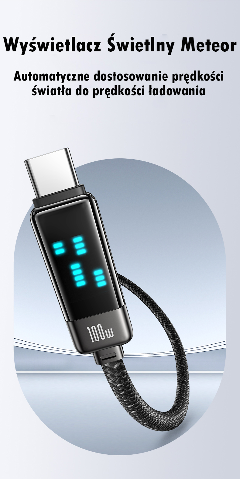 USAMS USB-C į USB-C laidas 100W 1.2m Zinc Alloy greito įkrovimo duomenų laidas Meteor Series SJ744USB0 aprašymas - Prekės nuotrauka
