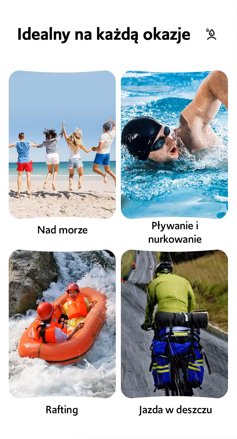 USAMS vandeniui atsparus dėklas 6.7″ IP68 baltos spalvos FSD1302 (US-YD013) aprašymas - Prekės nuotrauka