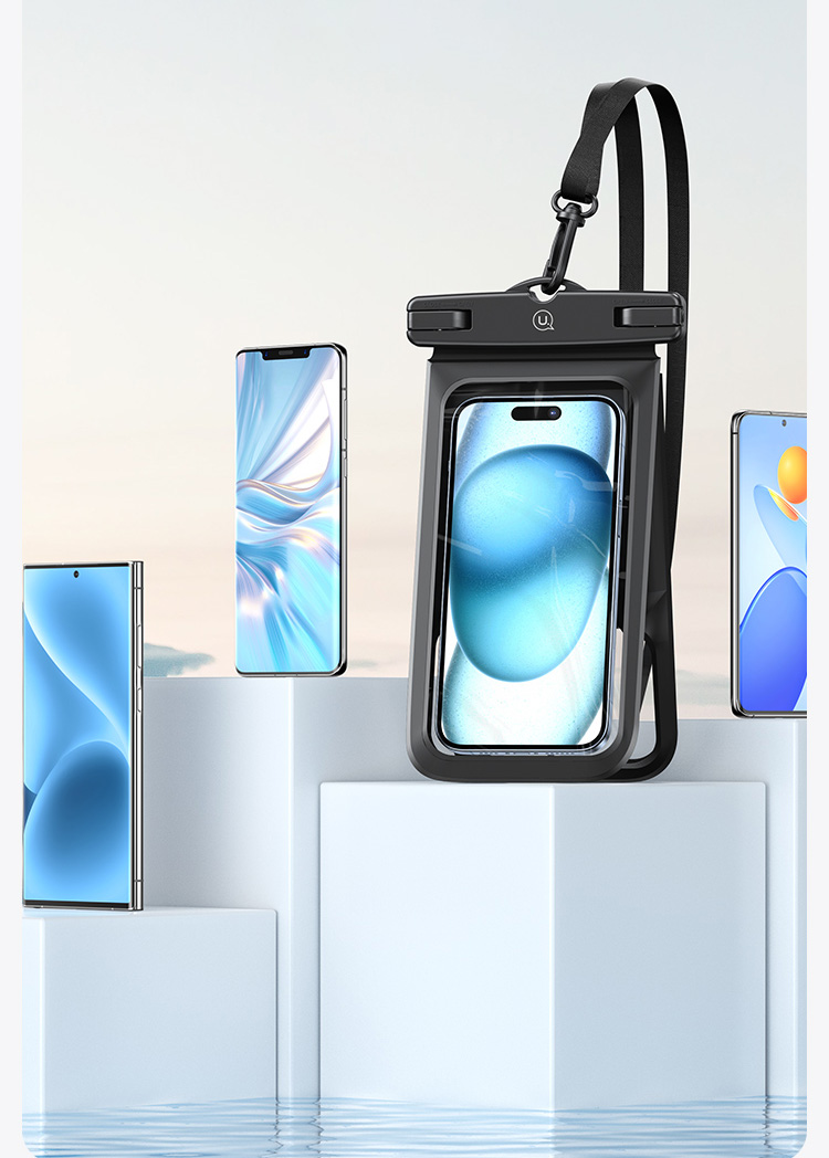 USAMS vandeniui atsparus dėklas Double 6.7″ IP68 juodos spalvos FSD1401 (YD014) aprašymas - Prekės nuotrauka