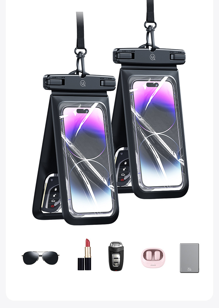 USAMS vandeniui atsparus dėklas Double 6.7″ IP68 juodos spalvos FSD1401 (YD014) aprašymas - Prekės nuotrauka