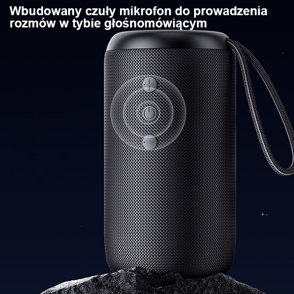 USAMS YC Series Bluetooth 5.0 10W vandeniui atsparus belaidis garsiakalbis su dirželiu juodos spalvos YC01 aprašymas - Prekės nuotrauka