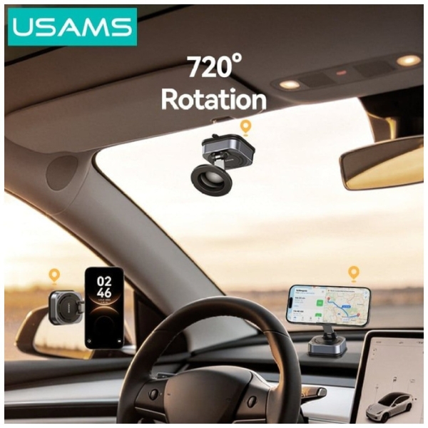 USAMS ZJ093 Universal Magnetic Phone Holder for Car, Home and Office juodos spalvos aprašymas - Prekės nuotrauka