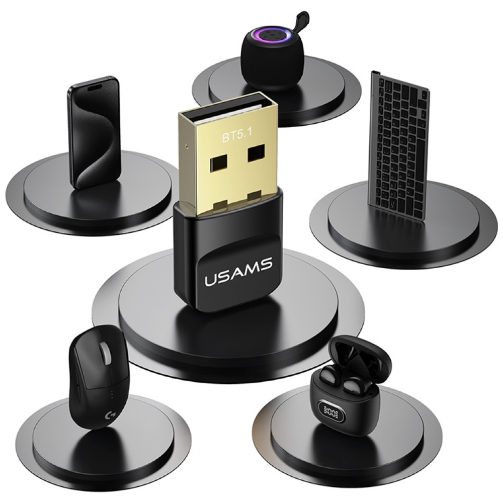 USB Bluetooth adapteris USAMS ZB321 5.1 juodas aprašymas - Prekės nuotrauka