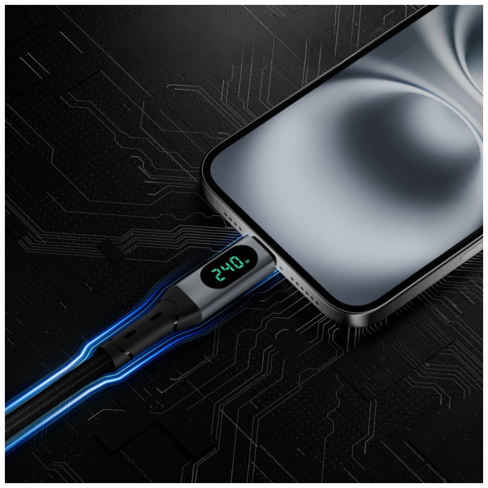 USB4 laidas 4smarts DigitCord 240W 1.5m juodos spalvos aprašymas - Prekės nuotrauka