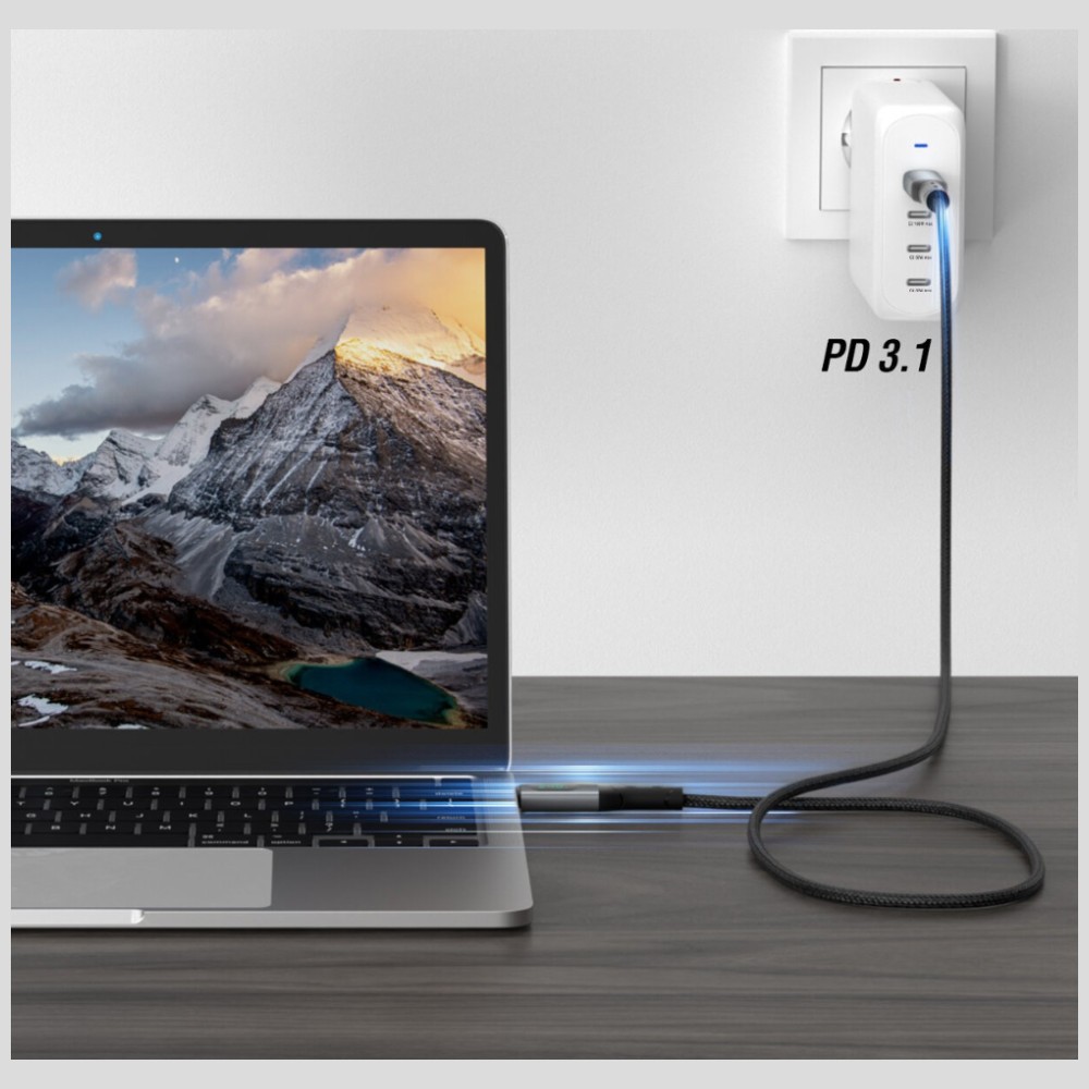 USB4 laidas 4smarts DigitCord 240W 1.5m juodos spalvos aprašymas - Prekės nuotrauka