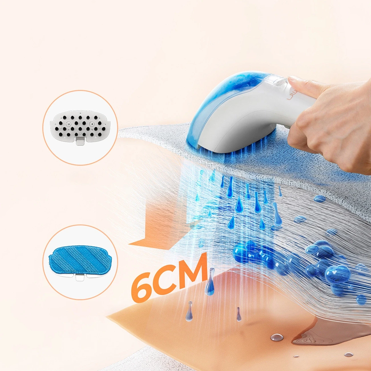 Dulkių siurblys UWANT B200 12000Pa 1900W washing vacuum cleaner with Deep Cleaning steam cleaning function – baltas aprašymas - Prekės nuotrauka