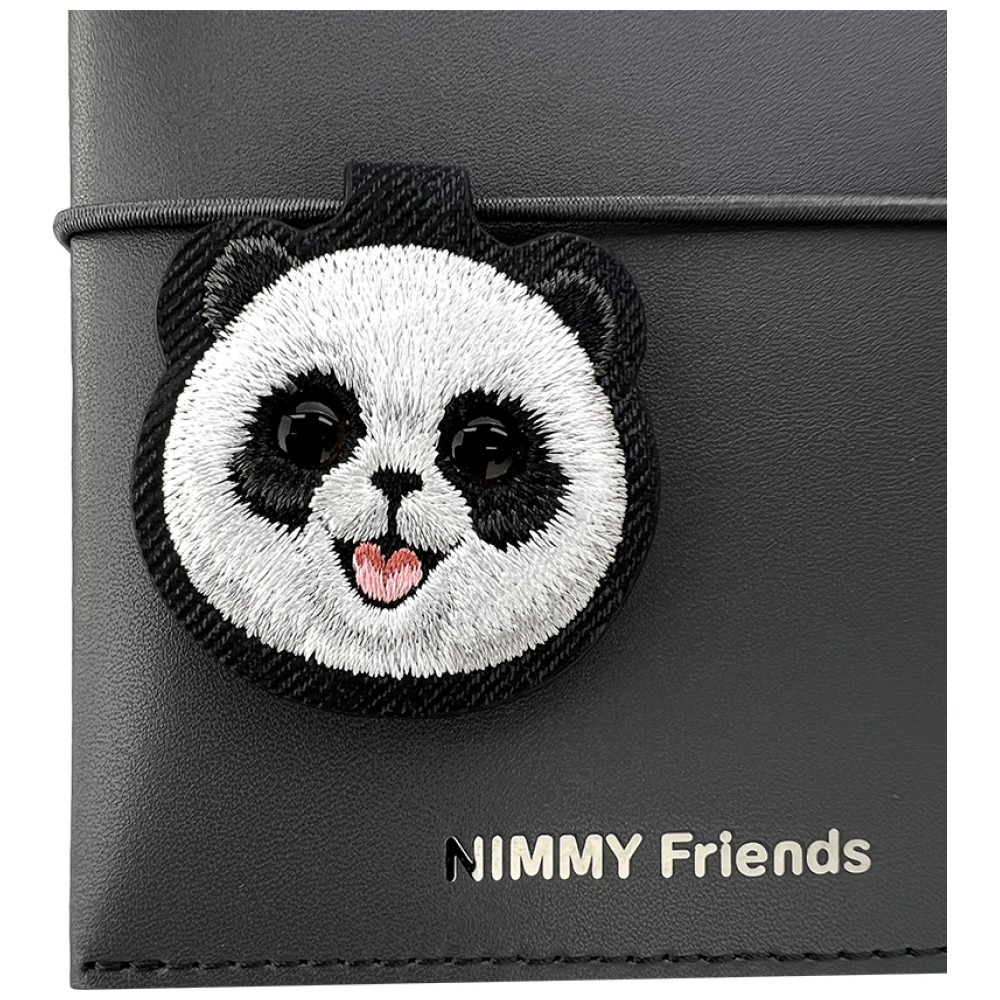 Užrašų knygelės ir rašiklio rinkinys 2-in-1 Nimmy New Big-Eye Cute Pets 2.0 Panda, juodos spalvos aprašymas - Prekės nuotrauka