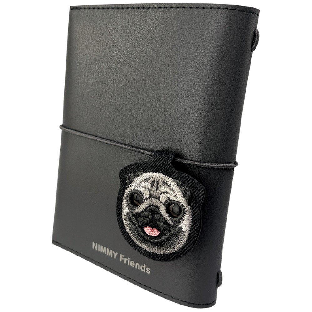 Užrašų knygelės ir tušinuko rinkinys 2-in-1 Nimmy New Big-Eye Cute Pets 2.0 Dog, juodos spalvos aprašymas - Prekės nuotrauka