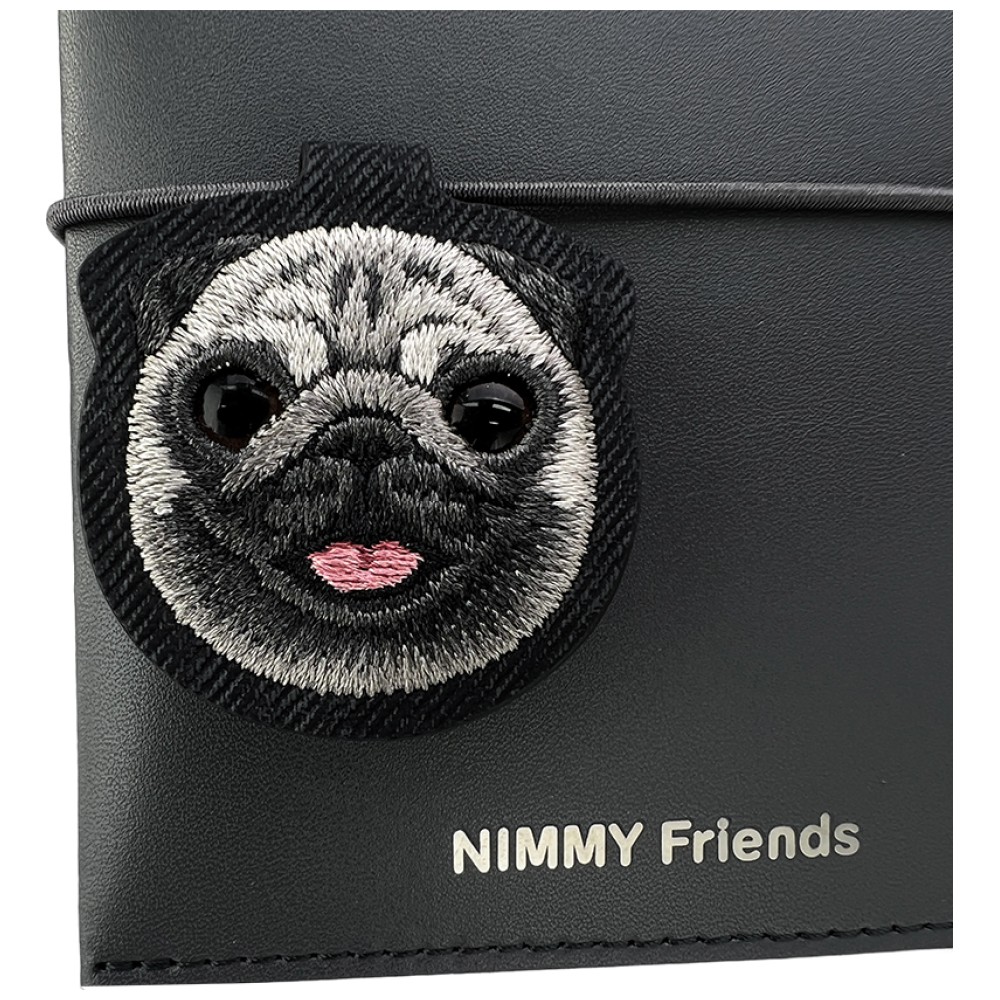 Užrašų knygelės ir tušinuko rinkinys 2-in-1 Nimmy New Big-Eye Cute Pets 2.0 Dog, juodos spalvos aprašymas - Prekės nuotrauka