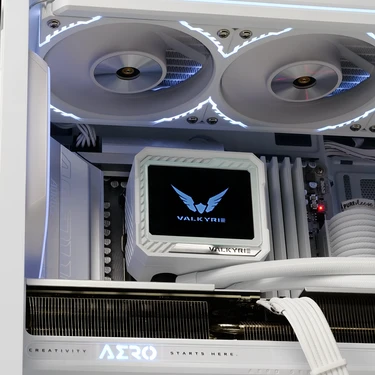 Valkyrie V360 LCD 360mm AiO Liquid CPU Cooler in Baltas aprašymas - Prekės nuotrauka