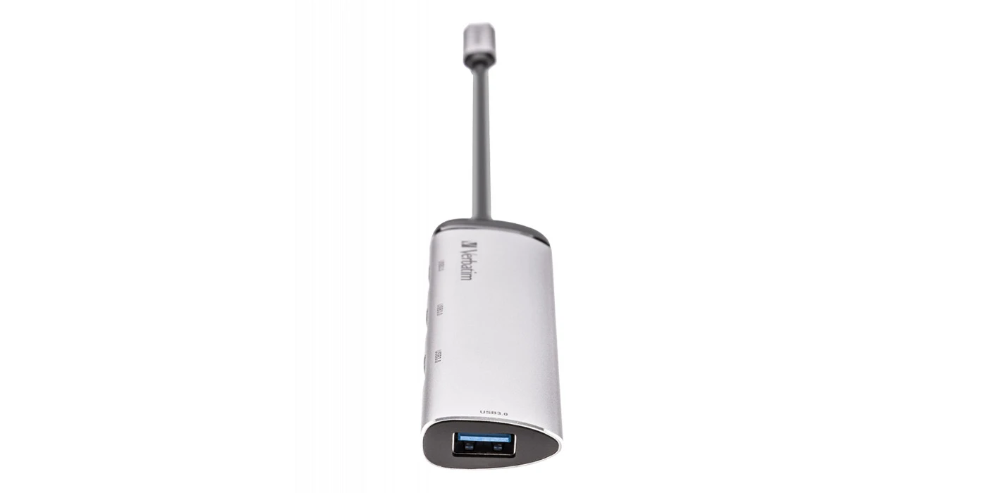 Verbatim Adapteris Hub USB-C - 4xUSB-A 3.2 pilkos spalvos 49147 aprašymas - Prekės nuotrauka