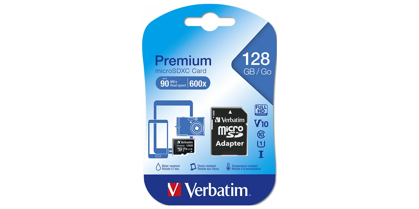 Atminties kortelė Verbatim Micro SDXC 128GB Class 10 su adapteriu aprašymas - Prekės nuotrauka