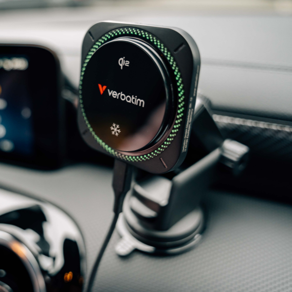 Verbatim automobilinis įkroviklis n Drive Qi2 15W RGB CND-01 juodos spalvos 31860 aprašymas - Prekės nuotrauka
