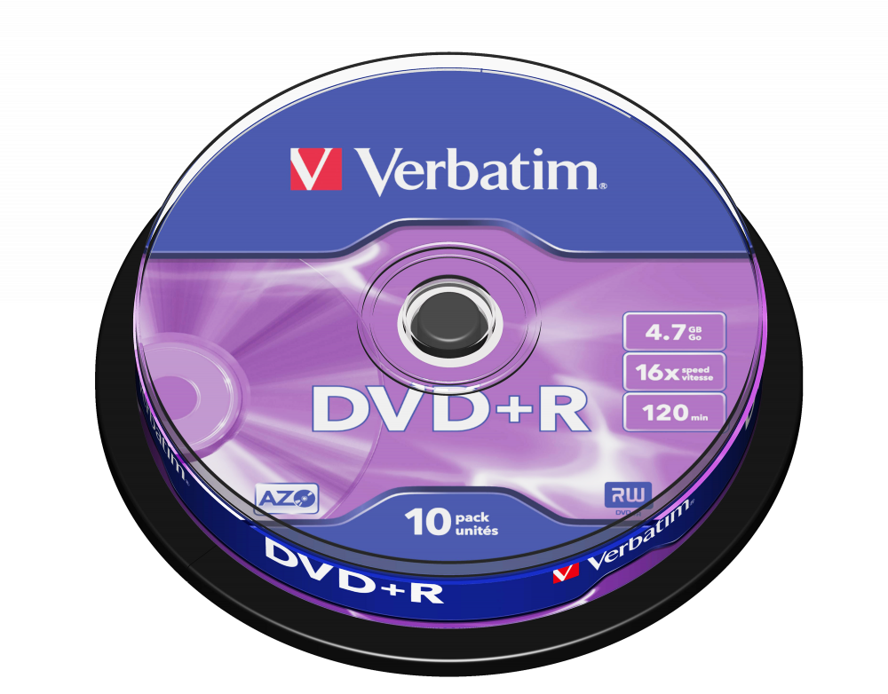 Verbatim DVD-R 4.7GB 16x AZO matt sidabrinis 10vnt 43498 aprašymas - Prekės nuotrauka
